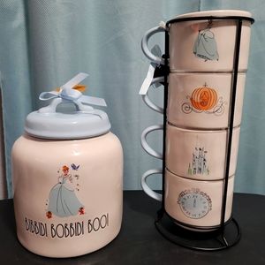 Rae Dunn Cinderella Mug Set and Jar